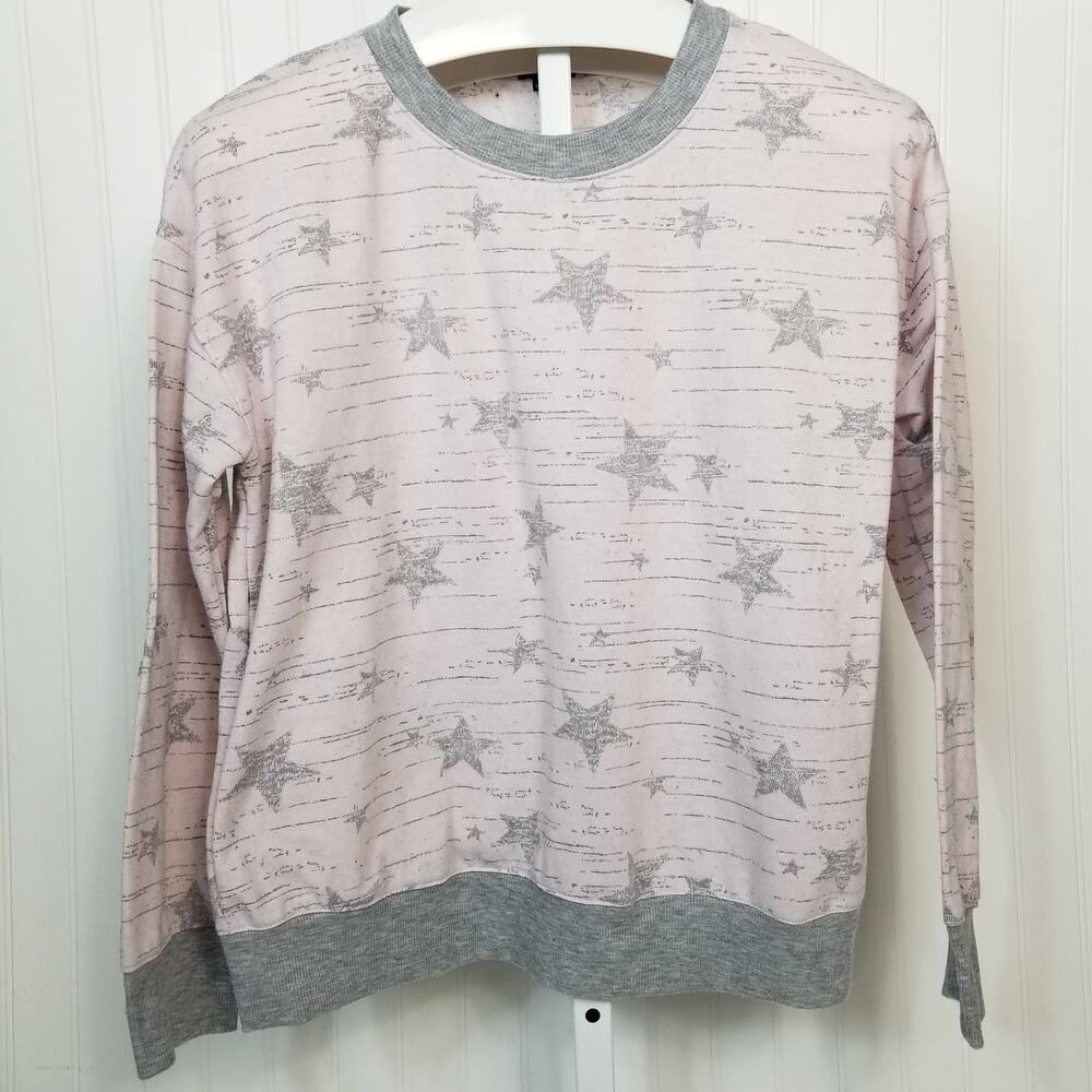 Splendid Pink‎ Gray Star Sweatshirt Large